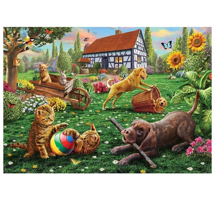Ks Games Dogs And Cats At Play 500 Parça Puzzle 